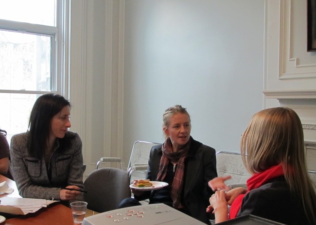 Linda Morra, Mél Hogan and Catherine Hobbs in conversation at 'archive+feminism'.